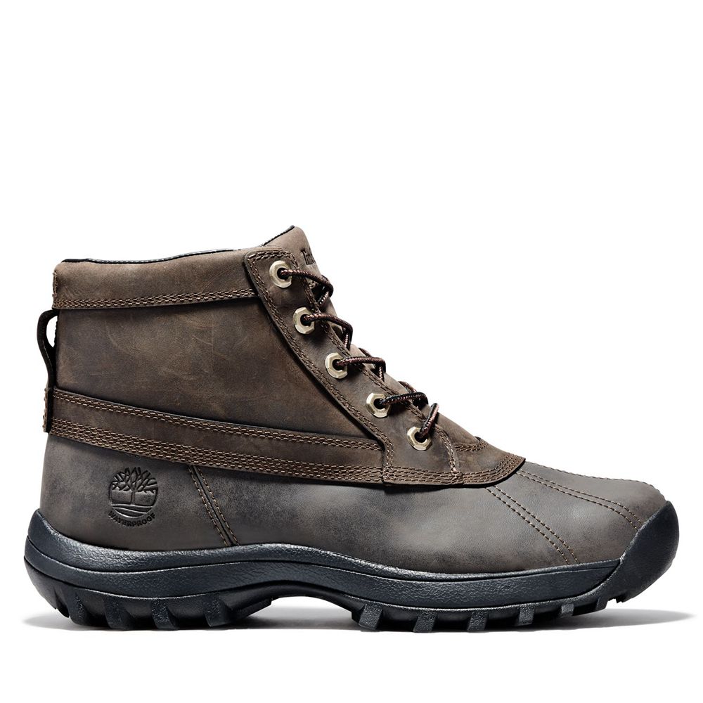 Timberland Μποτες Χιονιού Ανδρικα Καφε - Canard Mid Waterproof Δερματινα - Greece 1796342-NJ